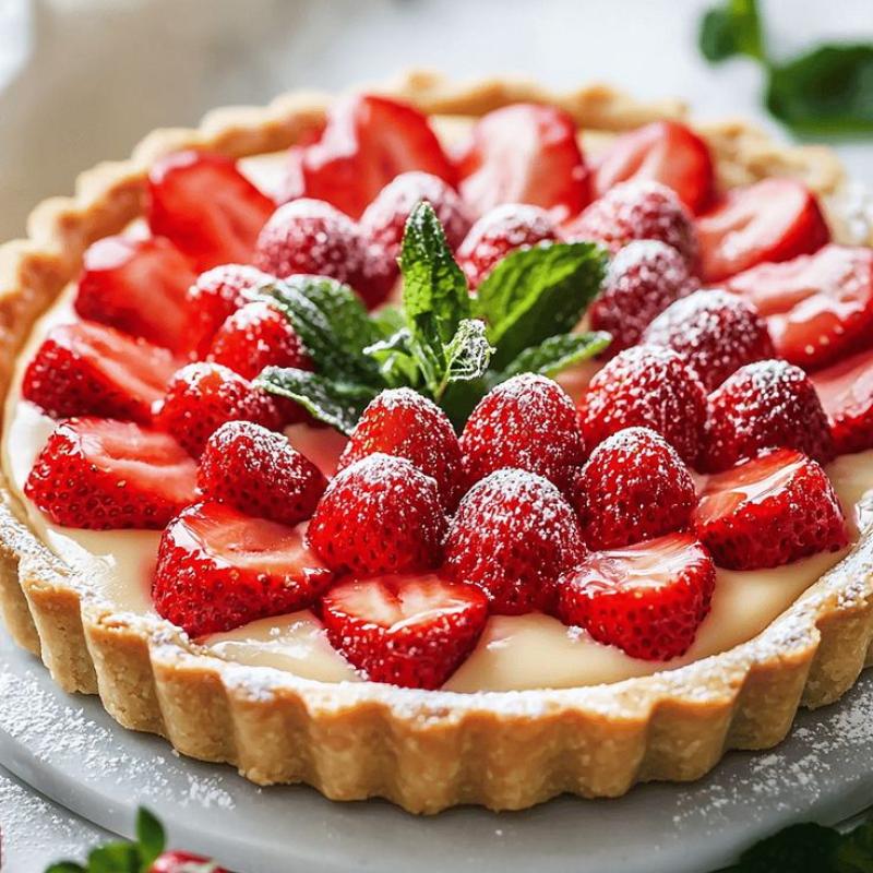 Bánh Tart dâu tây rực đỏ hoàn hảo cho mùa Giáng Sinh